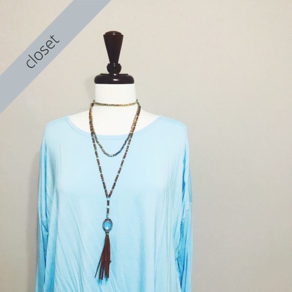 Piko 1988 Tops - Light Blue Piko Long Sleeve Top